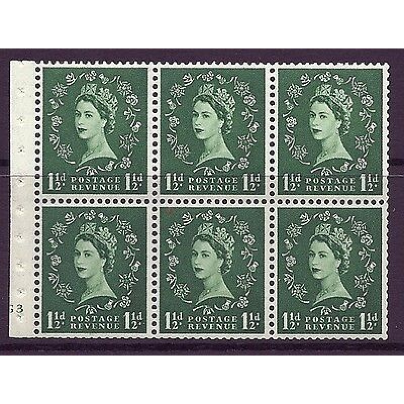 SB59 Wilding booklet pane Tudor cylinder G3 No Dot UNMOUNTED MNT MNH