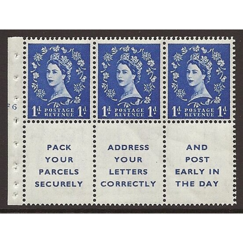 SB29 Wilding booklet Se-tenant pane cylinder F6T No Dot UNMOUNTED MNT MNH