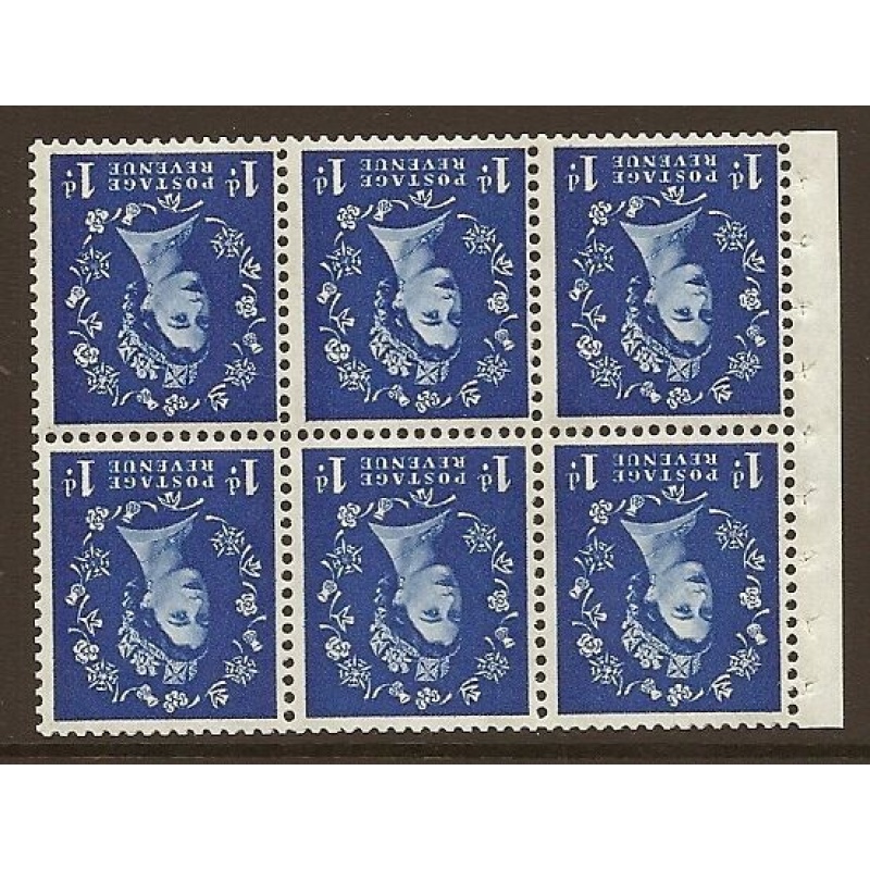 SB49a 1d Wilding booklet pane Violet 8mm perf type I UNMOUNTED MNT MNH