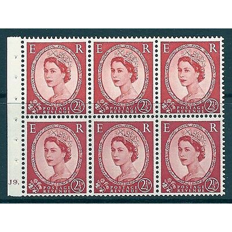 SB82 Wilding booklet pane wmk Crowns perf type Ie cyl J9 Dot UNMOUNTED MNT