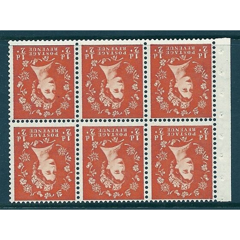 SB4a d x 6 Wilding booklet pane perf type I UNMOUNTED MNT MNH