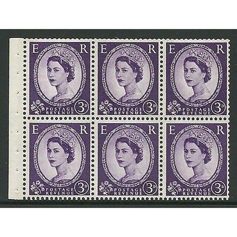 SB98 Wilding booklet pane Green Phos - perf type I UNMOUNTED MNT MNH