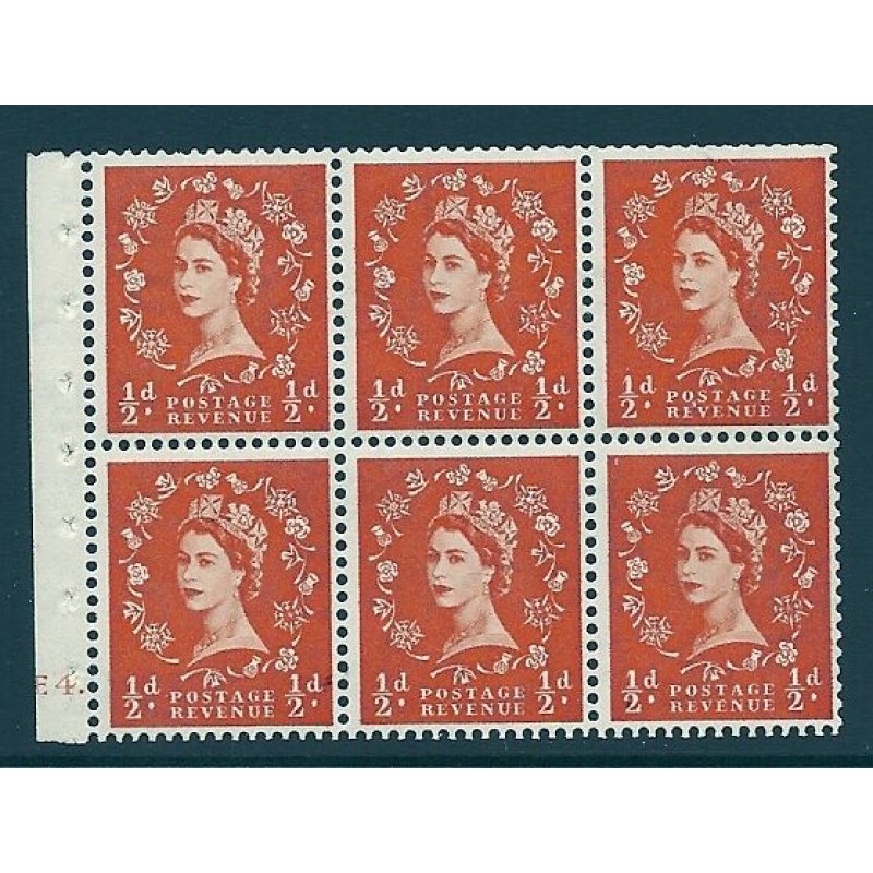 SB4 Wilding booklet pane Edward Crown cylinder E4 Dot perf Ie UNMOUNTED MNT MNH