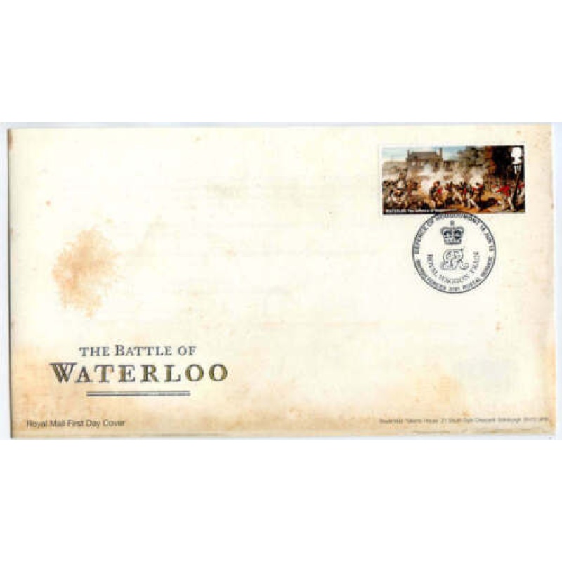 GB 2015 Battle Of Waterloo 1st  on Unnadressed Cover British Forces Cancel