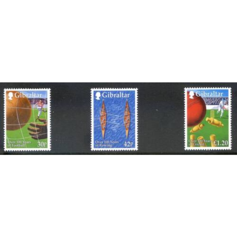 1999 Gibraltar Sporting Centenaries Set SG894 896 Unmounted Mint