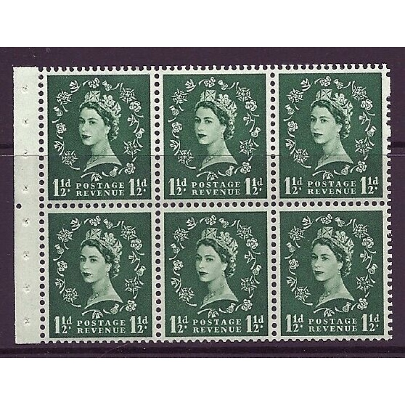 SB59a Wilding booklet pane Tudor perf type Ie middle UNMOUNTED MNT MNH