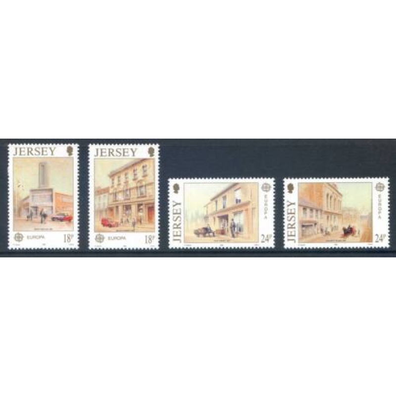 Jersey 1989 Post Office Buildings Set SG517 520 Unmounted mint