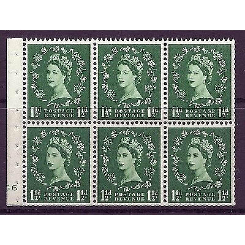 SB59 Wilding booklet pane Tudor cylinder G6 No Dot UNMOUNTED MNT MNH