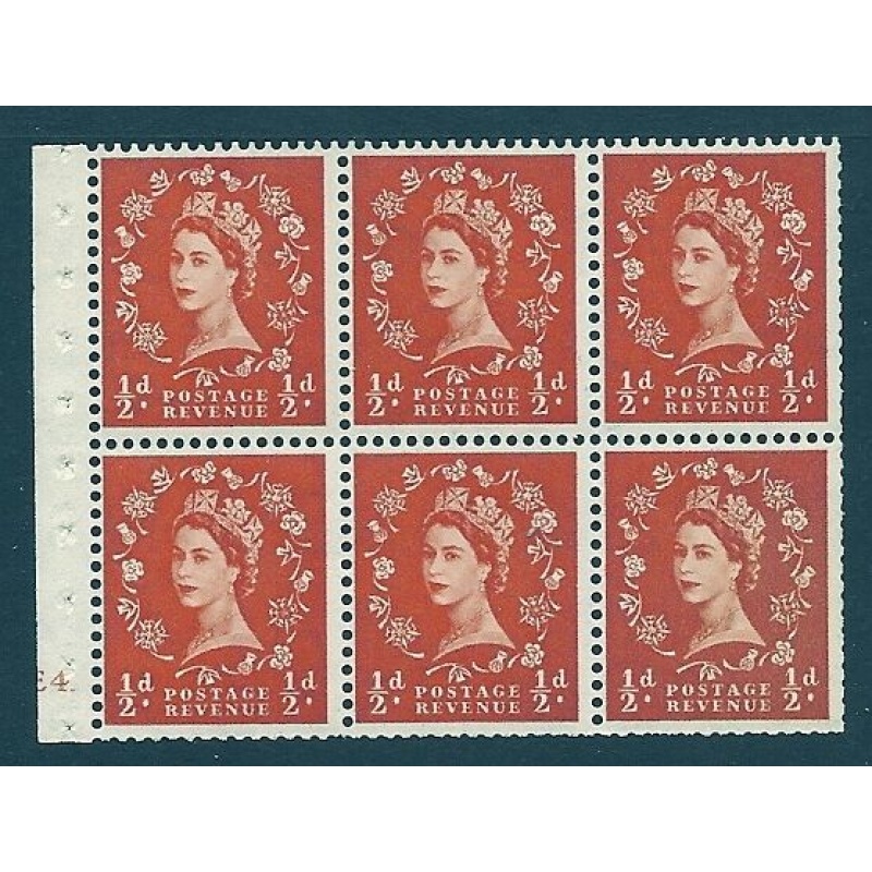 SB4 Wilding booklet pane Edward Crown cylinder E4 Dot perf I UNMOUNTED MNT MNH