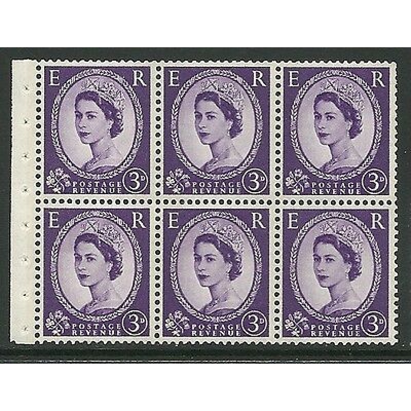 SB99 Wilding booklet pane Blue Phos on Cream perf type Ie Bottom UNMOUNTED MNT