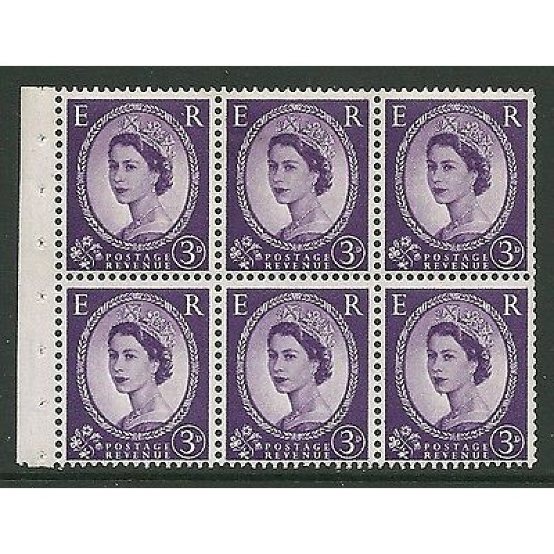 SB90 Wilding booklet pane Edward Crown perf type Ie Bottom UNMOUNTED MNT MNH