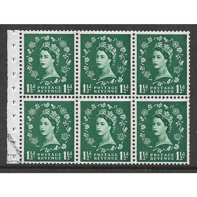 SB73 Wilding booklet pane Blue Phos perf type I UNMOUNTED MNT MNH