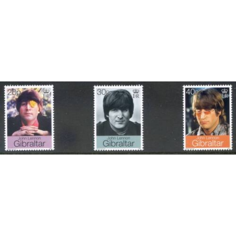 1999 Gibraltar John Lennon SG877 879  Unmounted Mint