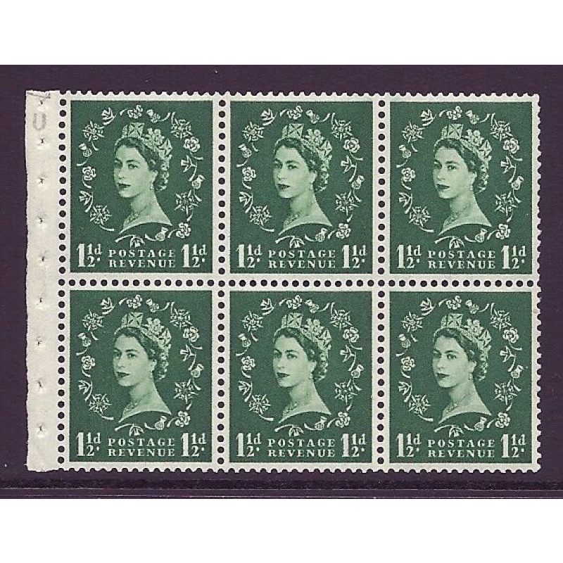 SB62 Wilding booklet pane Edward perf type I UNMOUNTED MNT MNH