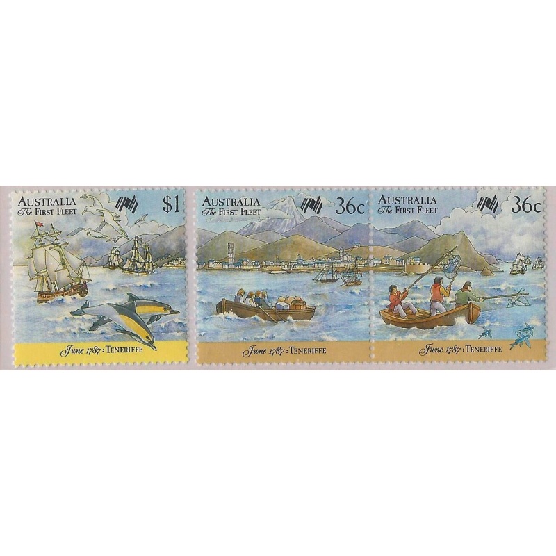 Australia Sg1064-1066 Full set in presentation booklet First Fleet at Tenerife