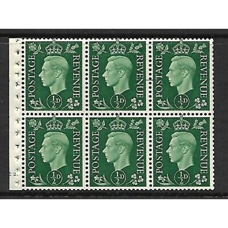 QB1 perf type B4A(I) cylinder E2 Dot - d Green Booklet pane UNMOUNTED MINT MNH