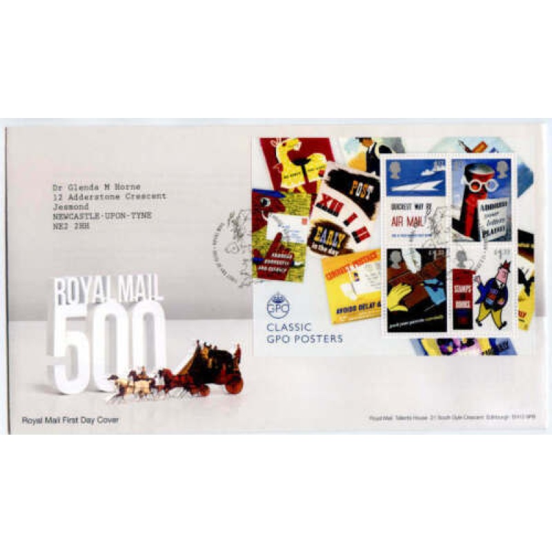 GB 2016 Royal Mail 500 Mini Sheet on Cover Tallents House Cancel