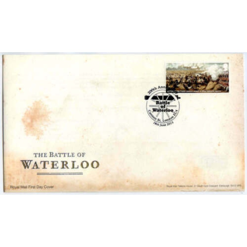 GB 2015 Battle Of Waterloo 1 on Unnadressed Cover Cannon Street Cancel