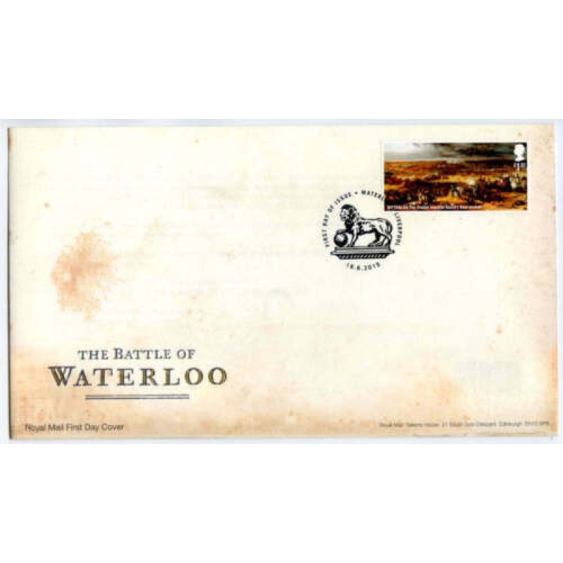 GB 2015 Battle Of Waterloo 1.52 on Unnadressed Cover Waterloo Cancel