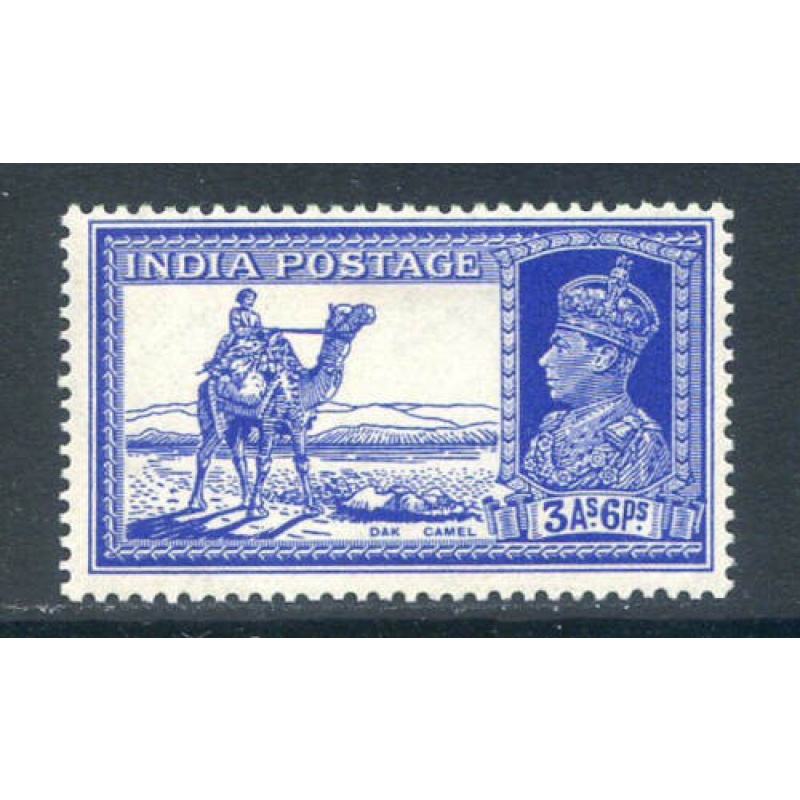 India 3a 6p Bright Blue SG254 Mounted Mint