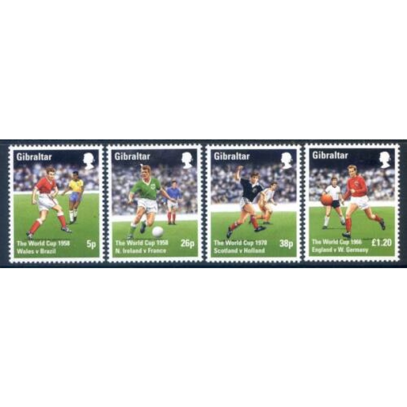 1996 Gibraltar World Football Set SG823 826 Unmounted Mint