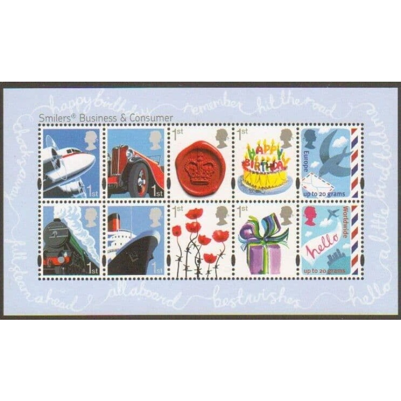 MS3024 2010 smilers business and consumer miniature sheet UNMOUNTED MINT