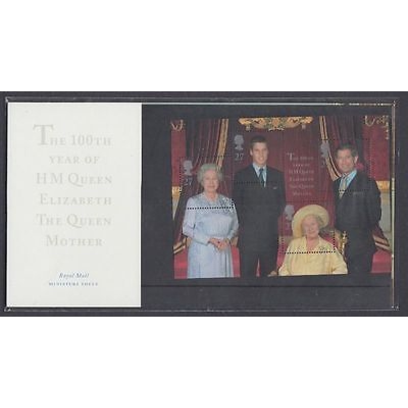 2000 100TH YEAR QUEEN MOTHER PRESENTATION PACK NO.M04 UNMOUNTED MINT MNH