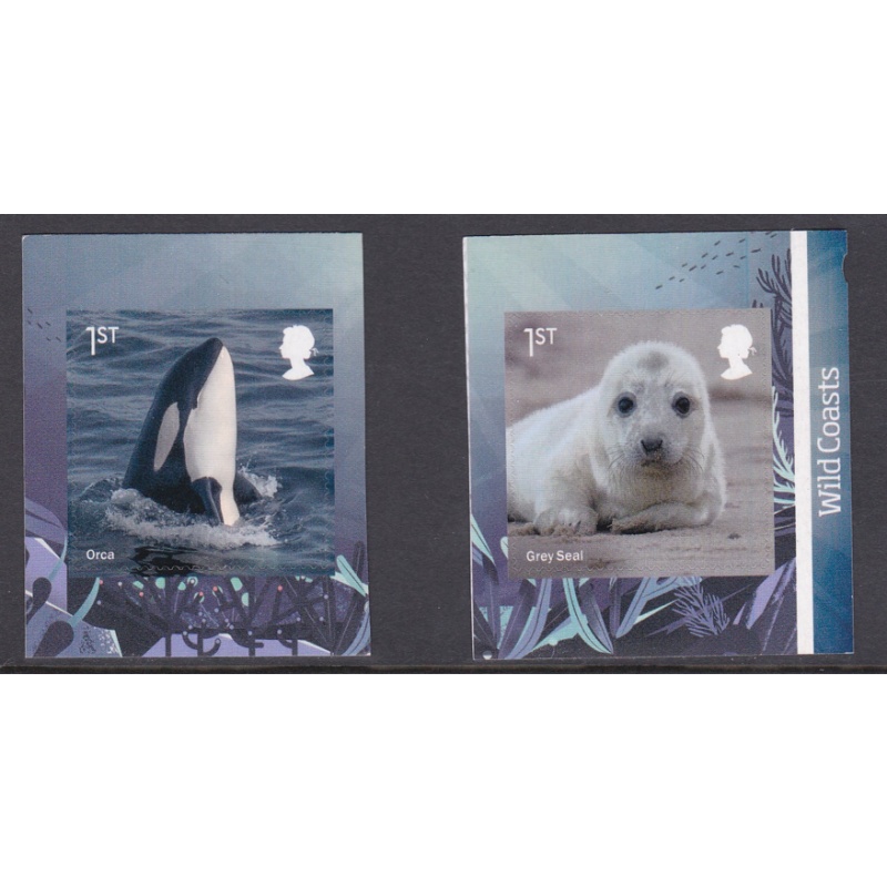 PM81 2021 Sg4553 54 Wild Coasts 1st class stamps from booklet self adhesive