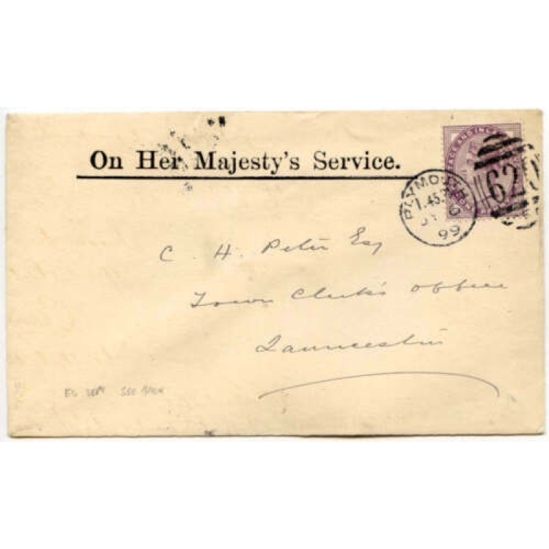 Postal Stationery On Her Majestys Service Envelope Plymouth Cancel