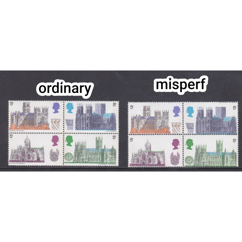 sg796-799 1969 British Cathedrals Downwards Misperf UNMOUNTED MINT [SN]