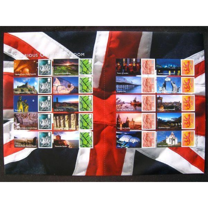 LS49 GB 2008 Glorious United Kingdom Smiler sheet UNMOUNTED MINT MNH