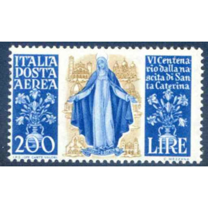 Italy 1948 Air 200l Blue and Bistre SG703 Unmounted Mint