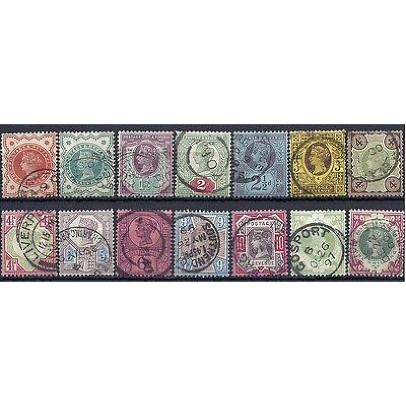 1887 Jubilee set Sg 197 - Sg 214 including both d and 1 - Mostly CDS FINE USED