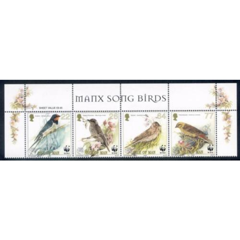 Isle of Man Manx Songbirds Set SG882 885 Unmounted Mint