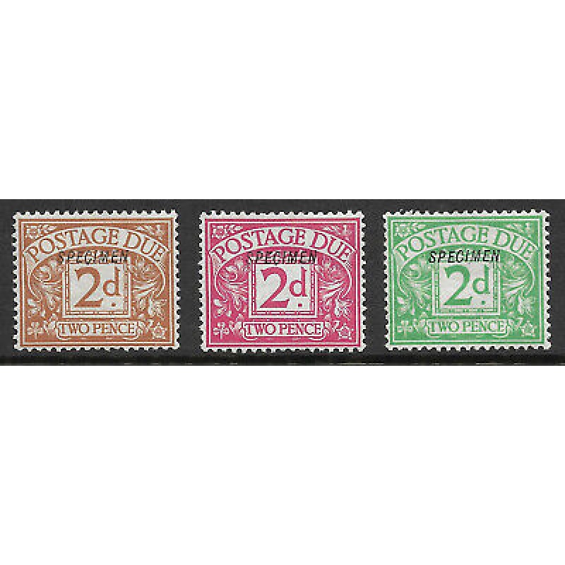 1914-1923 2d Royal Cypher Postage Due with SPECIMEN overprints UNMOUNTED MINT