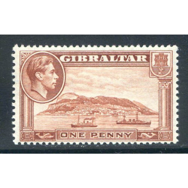 Gibraltar 1d Red Brown SG122d Mounted Mint