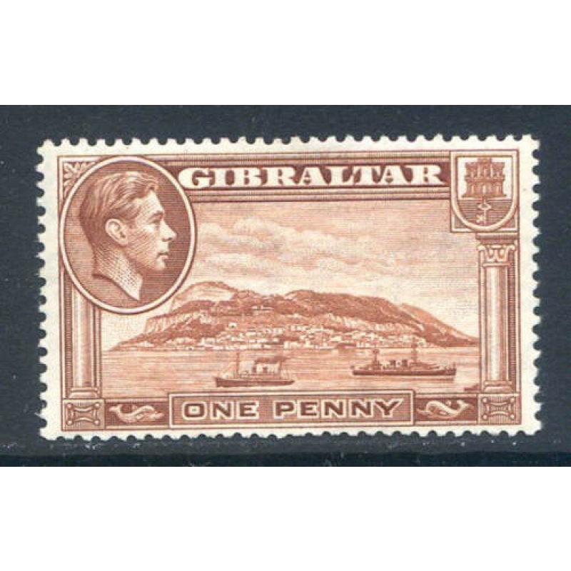 Gibraltar 1d Yellow Brown SG122a Mounted Mint