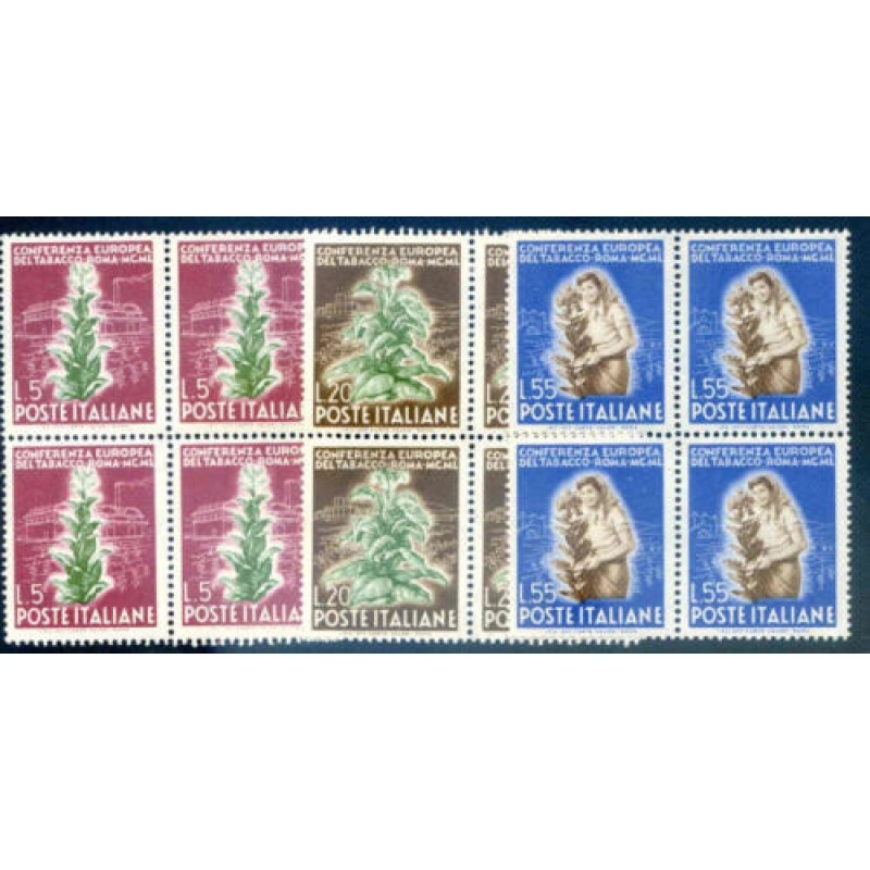 Italy 1950 Tobacco Conference SG755 7 Unmounted Mint Blocks 4