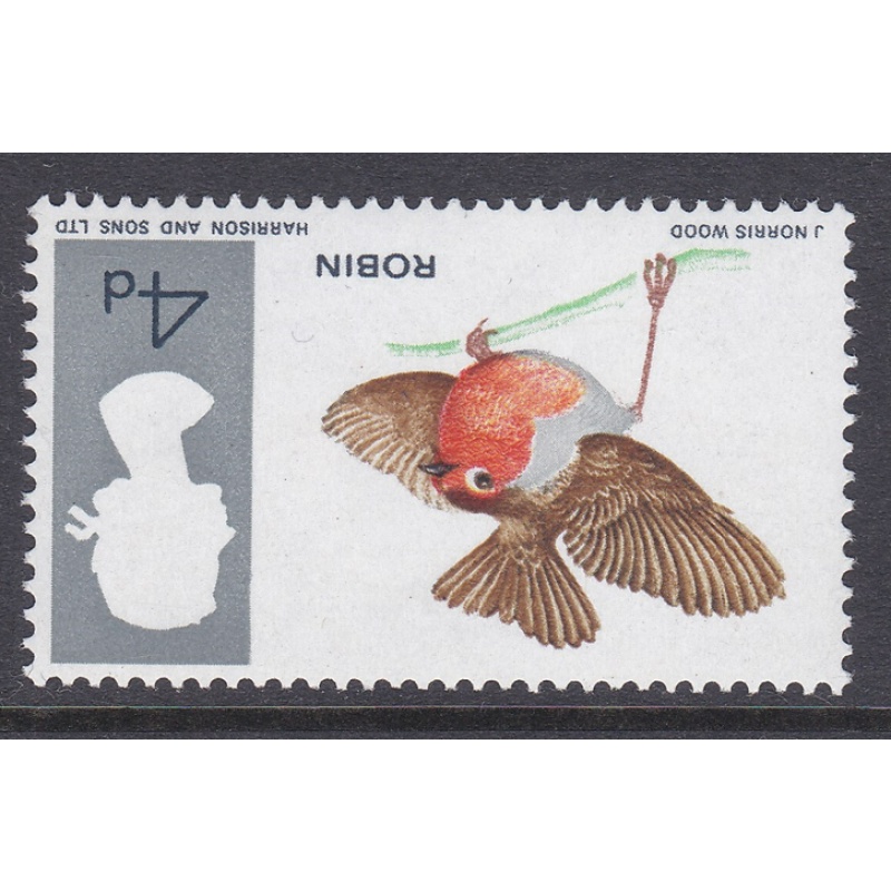 sg698wi 1966 4d Robin birds Watermark Inverted UNMOUNTED MINT