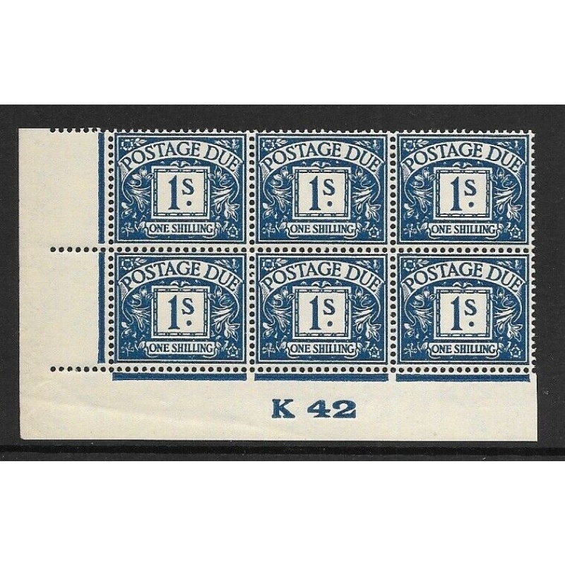 D33 1 - George VI Postage due Control K 42 Imperf UNMOUNTED MINT