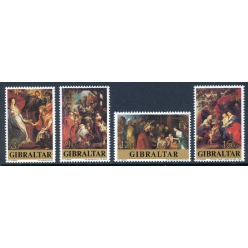 1977 Gibraltar Christmas Set SG393 396 Unmounted Mint