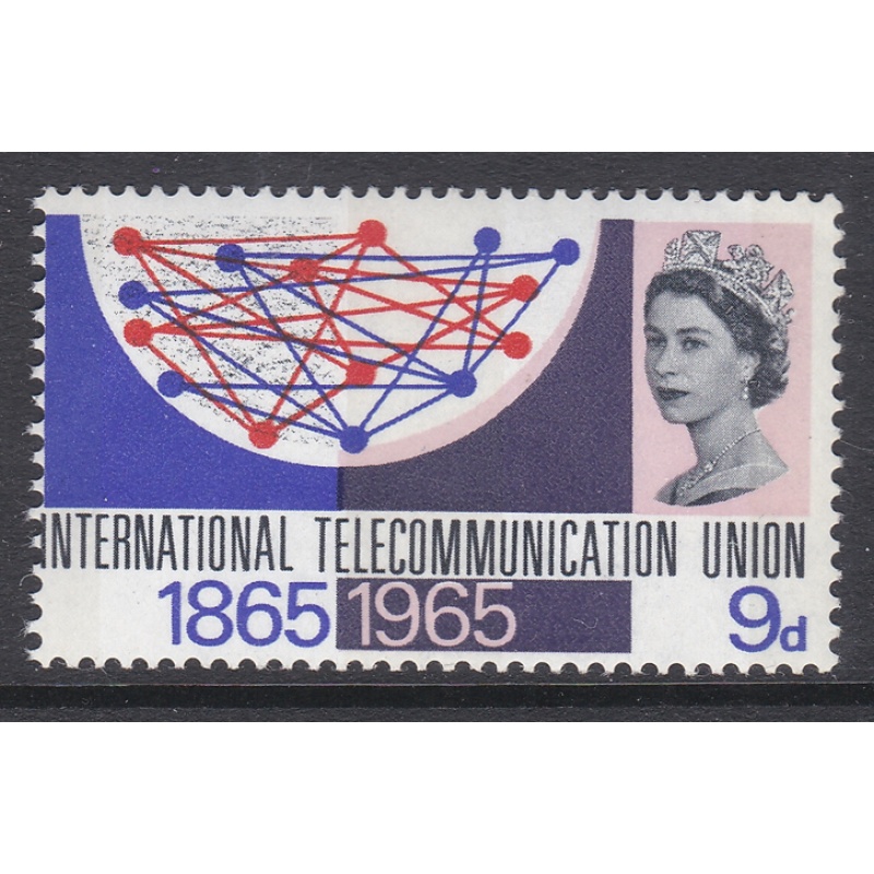 1965 sg683 9d International Telecommunication Perf Shift UNMOUNTED MINT