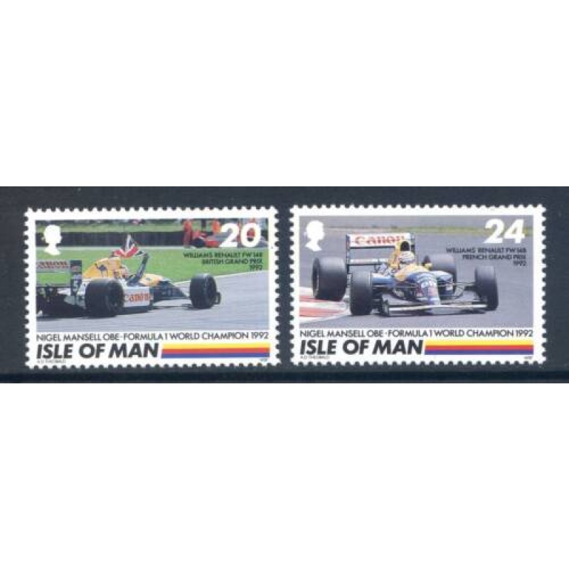 Isle Of Man 1992 Nigel Mansell Set SG537 538 MNH