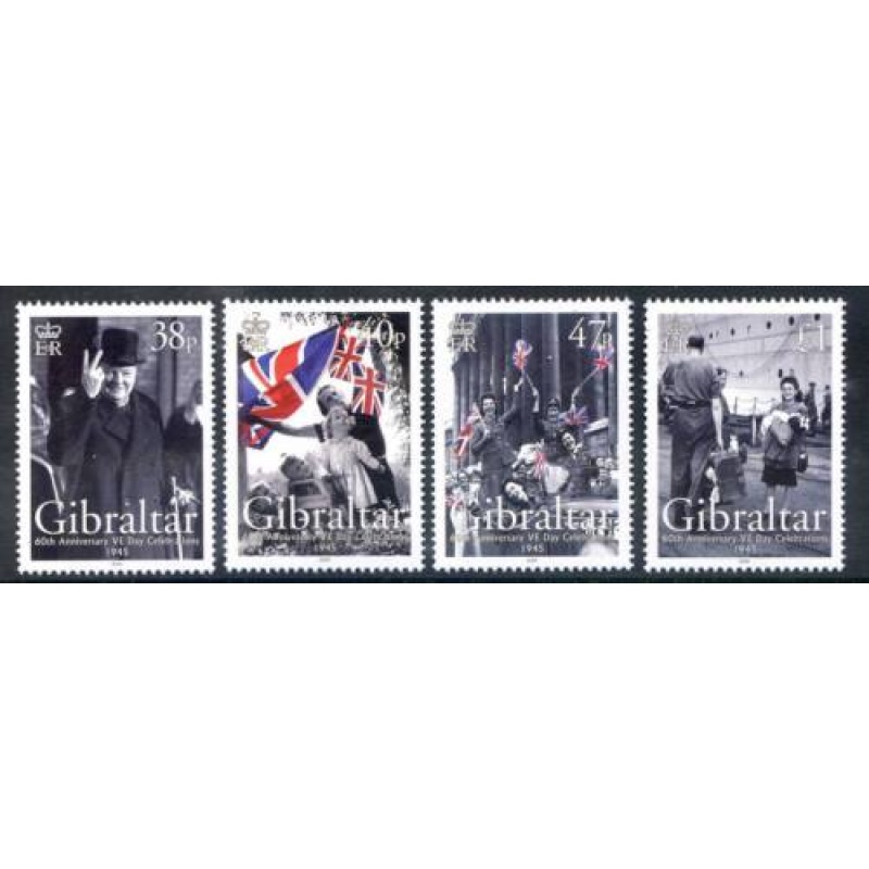 2005 Gibraltar VE Day Set SG1129 1132 Unmounted Mint