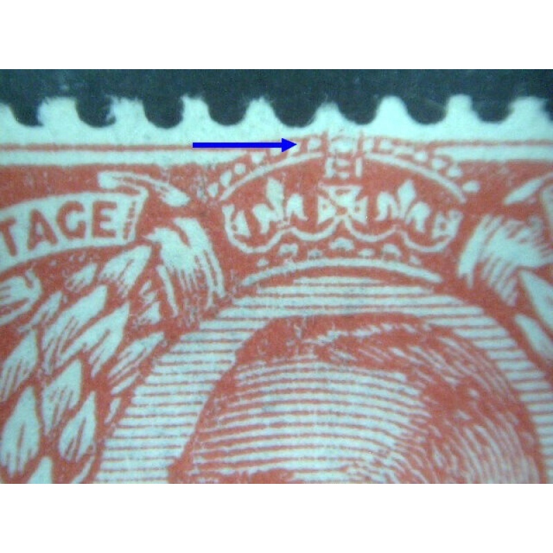 KGV - N13 (1) - Sg 350a - 1912 Downey Head 1d Carmine No Cross on Crown MM