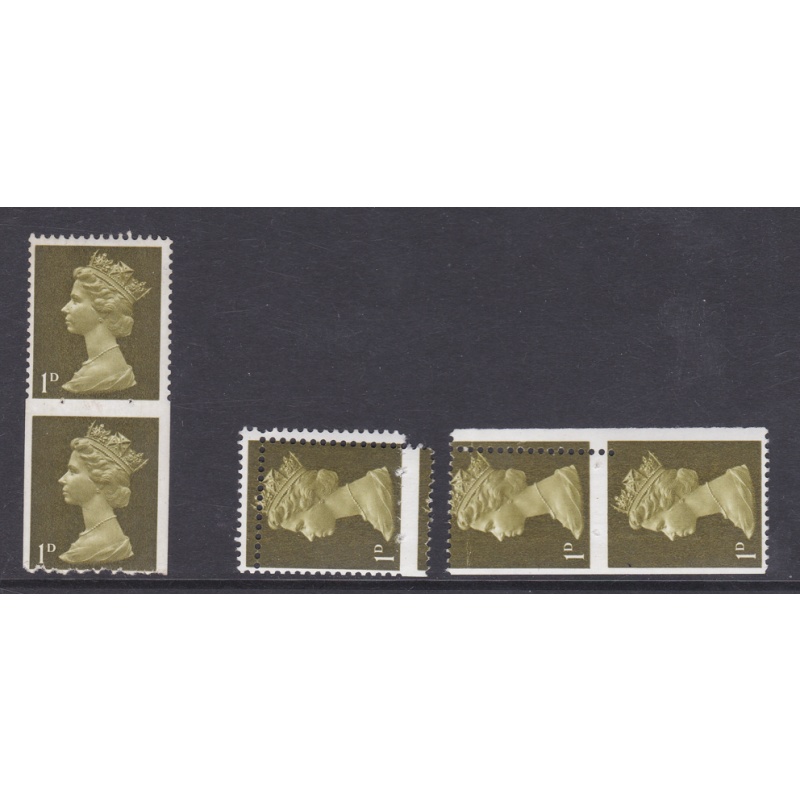 u2a + u2k 1d imperf coil stamps UNMOUNTED MINT MNH