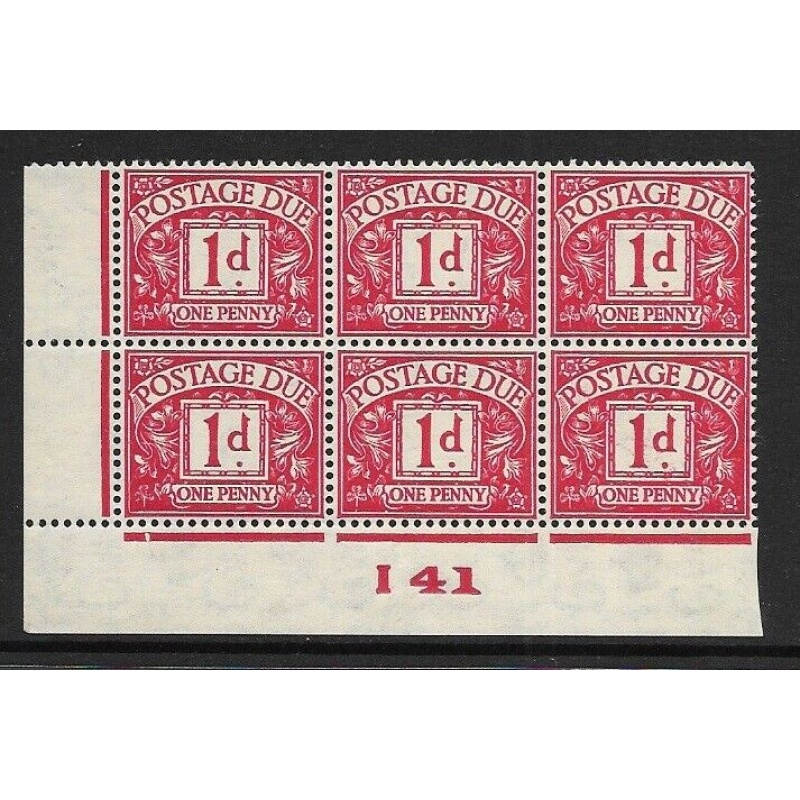 D28 1d George VI Postage due Control I 41 Imperf UNMOUNTED MINT