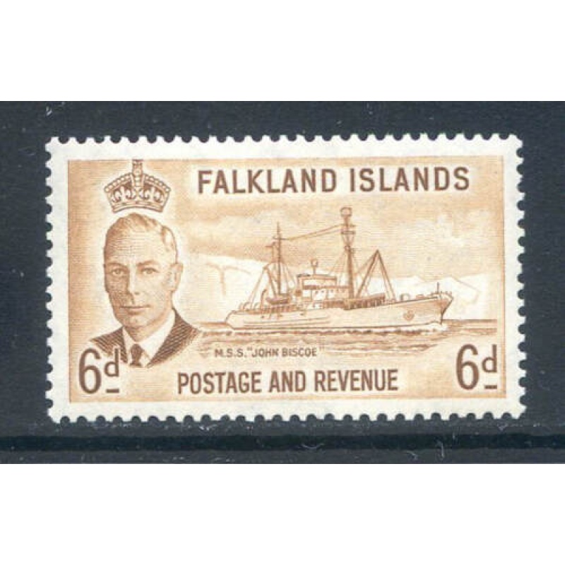 Falkland Islands 6d Bistre Brown SG178 Mounted Mint