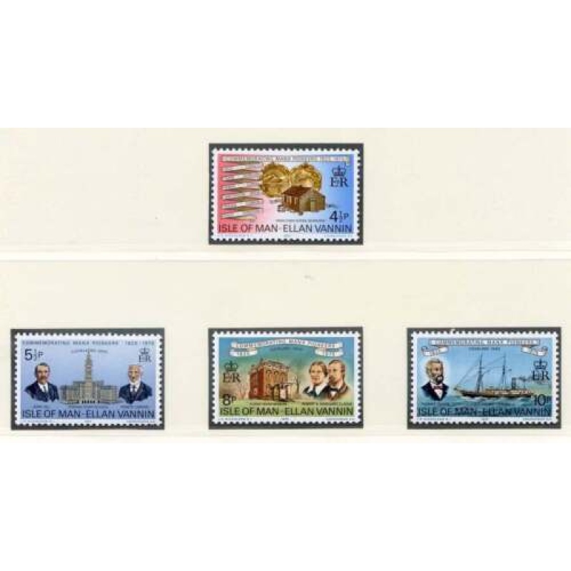 1975 Isle of Man SG59 62 Manx Pioneers Set Unmounted Mint