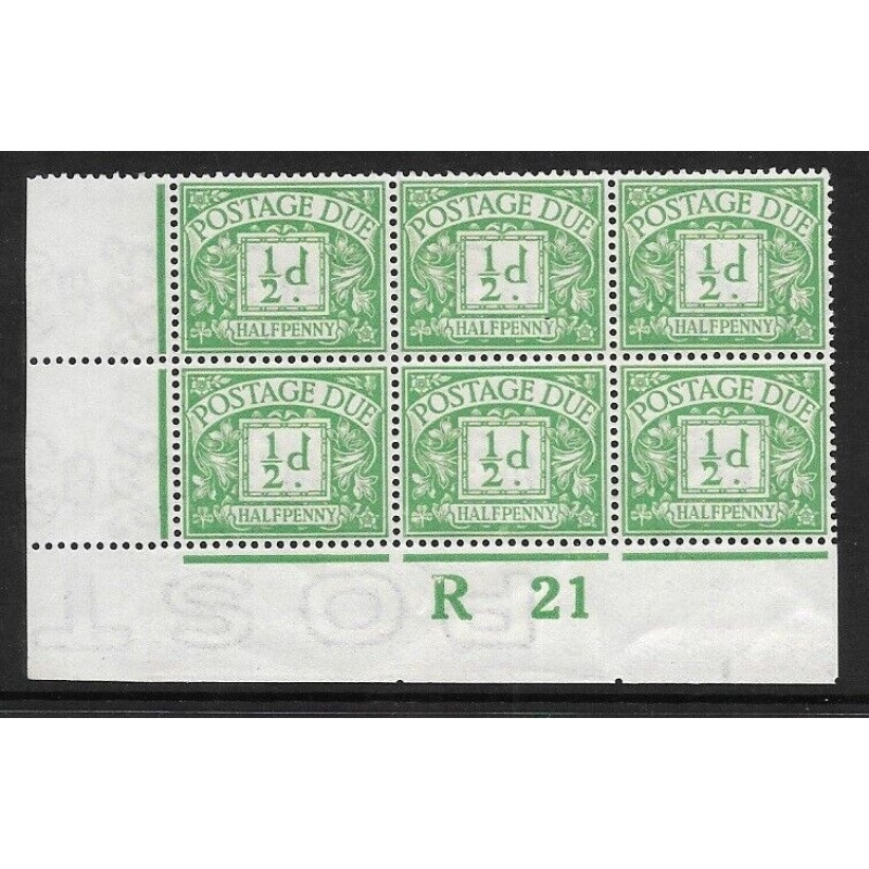 D1a d Royal Cypher Postage due Wmk Inverted Control R 21 Imperf UNMOUNTED MINT